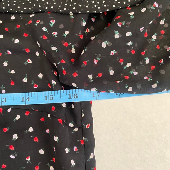 Lauren Conrad Floral and Polka Dot Print long Sleeve Blouse XS - Picture 5 of 7